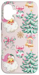 iPhone 16 Plus Pink Christmas Santa Claus Winter Xmas Tree Holiday Coquette Case