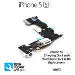 NEW iPhone 5S Replacement Charging Dock Port with Headphone Jack WHITE