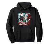 Merry Christmas Festive Slasher Candy Cane Menace Pullover Hoodie