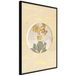 Plakat - Flower In Circle - 40 x 60 cm - Sort ramme