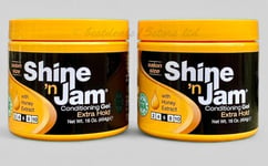 2 x Ampro Shine n Jam Conditioning Hair Gel Extra Hold 16oz (454g) Salon Size