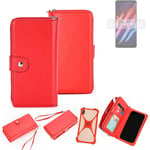 2in1 cover wallet + bumper for nubia Red Magic 6 Pro Phone protective Case red