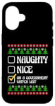 Coque pour iPhone 16 Funny Naughty Nice On A Government Watch List Christmas