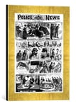 'Image encadrée de English School "Incidents Relating to the East End Murders, from' The Illustra Ted Police News ', 20th October 1888, d'art dans le cadre de haute qualité Photos fait main, 30 x 40 cm, or Raya