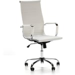 Fauteuil de Bureau Londres inclinable Blanc, Cuir synthétique - blanc