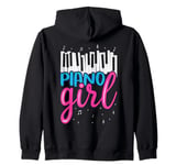 Music Lover Keyboard Pianist Funny Piano Girl Musician Gifts Zip Hoodie