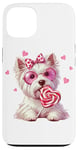 Coque pour iPhone 13 West Highland White Terrier Heart Lunettes de soleil et sucette