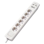 TRIPP LITE 6-Outlet Surge Protector with USB Charging - German Type F Schuko Outlets 220-250V 16A Schuko Plug White