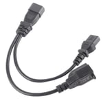 New C14 Male To C13 Nema 5‑15R Female Y Splitter Power Cord 1 In 2 Out 10A 250V