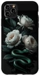 iPhone 11 Pro Max Green Snakes and White Roses Gothic Pattern Case