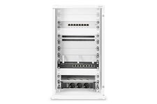 DIGITUS 10 Pouces Set - Armoire réseau 12U Gris - Tablette - Prises Multiples - Panneau de Brassage 8 Ports - Commutateur Gigabit 8 Ports