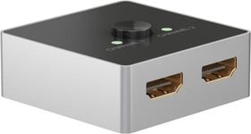 Goobay Manuell HDMI™-omkopplare 2 till 1 (4K @ 60 Hz) för att växla mellan 2x HDMI™-enheter som är anslutna till 1x HDMI™-skärm