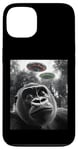 Coque pour iPhone 13 Gorilla Selfie avec Alien OVNI pour hommes, femmes, garçons, filles, enfants