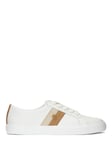 Lauren Ralph Lauren Janson II Low Top Leather Trainers, Snow White/Sand