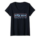 Womens City, 2024, Four in A Row Champions, Manchester V-Neck T-Shirt