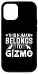 Coque pour iPhone 12/12 Pro Nom du chien Gizmo Cadeau personnalisé This Human Belongs To a Dog