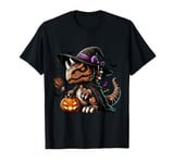 Scary Halloween Triceratops Witch Hat Costume Spooky Season T-Shirt