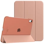 TiMOVO Coque Compatible avec iPad 10ème Génération 10,9 Pouces 2022 Étui, iPad 10 Coque, Légère&Mince Coque Arrière Translucide en PC, Housse Coque Trifold avec Réveil/Sommeil Auto, Pamplemousse