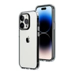 RHINOSHIELD Clear Compatible avec [iPhone 14 Pro]   Résiste au jaunissement, Haute Transparence, Coque de Protection Personnalisable Clear - Contour objectifs Photo Noir - Neuf