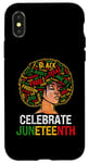 Coque pour iPhone X/XS Juneteenth Celebrate 1865 Black History Afro Hair Women