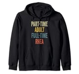 RHEA Personalized Retro Girls Part-Time RHEA Name Zip Hoodie