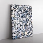 Pebbles Painting Modern Canvas Wall Art Print Ready to Hang, Framed Picture for Living Room Bedroom Home Office Décor, 60x40 cm (24x16 Inch)