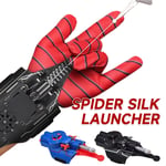 Spider Web Shooter som faktiskt skjuter riktig rep Launcher handledsleksak rollspel Blue