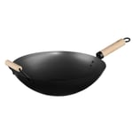 Wok en Acier & Manche en Bois "Tio" 35cm Noir