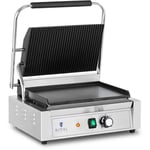 Machine à panini toaster électrique plancha électrique professionnelle rainurée + lisse 2 200 watts