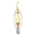 EGLO Ampoule LED E14, lampe Edison à incandescence forme bougie, éclairage vintage et rétro, 4 watts (correspond à 26 watts), 270 lumens, blanc chaud, ambré, 2200 Kelvin, CF35, Ø 3,5 cm