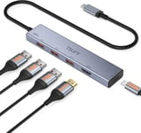 5 En 1 Hub Usb 3.2 Gen 2 Hdmi 4K 60Hz 100W Pd Charge,10Gbps Dock Usb C Hdmi,Câble 30Cm Adaptateur Usb-A Vers Usb 3.2 Pour Iphone 16 Pro Max 15 Macbook Ipad Pro Air 2024 Surface Pro Galaxy S24