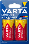 Varta Longlife Max Power D LR20 Batterier 2-pack - D storlek