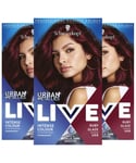 Schwarzkopf Womens 3x Live Intense Urban Metallics Permanent Hair Dye, U68 Ruby Glaze - Cream - One Size