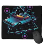 Back to The Future Delorean Retro Wave Customized Designs Non-Slip Rubber Base Gaming Mouse Pads for Mac,22cm×18cm， Pc, Computers. Ideal for Working Or Game