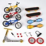 Mini Bike Finger Bike Finger Skateboard Set, Utmärkt Funktionell Miniatyrleksaker, Pojk Leksak Kreativt Spelset (8 st)