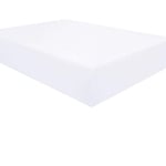 NTBAY 100% Brushed Microfiber Super King Fitted Sheet, 1800 Super Soft and Cozy, Wrinkle, Fade, Stain Resistant 12" / 30cm Deep Pocket Fitted Bed Sheet, White