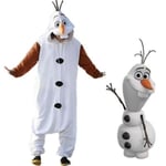 Olaf Frozen Vuxen Snögubbe Kostym Kigurumi Pyjamas Cosplay Pyjamas L L