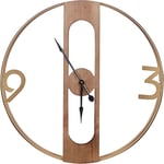 Beliani - Horloge Murale en Bois Calit Solide 50 cm de Diamètre avec Pendule Accessoire Déco pour Salon Cuisine ou Salle à Manger Rustique
