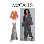 McCall's M8009E5 Patron de couture-M8009E5-Barboteuse et Combinaisons pour Femme, Papier, Blanc, Divers