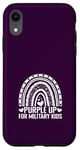 Coque pour iPhone XR Purple Up For Military Kids Sensibilisation Militaire Enfant Arc-en-ciel