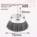 NuoDunco-Brosse à gobelet convertible en filament de nylon,brosse pour perceuse électrique,poignée utilisée pour enlever la rouille,la corrosion,la peinture,75mm,3 po - Type grit120 gray #A