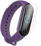 NOKOER Strap for Xiaomi Mi Band 5, [2 in1] Soft Silicone Watch Strap + 3 Pack TPU Screen Protector, Strap Replacement [Wear-resistant] [breathable] for Xiaomi Mi Band 5 - Purple