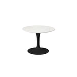 Knoll - Saarinen Low Round Table For Outdoor, H: 36 cm, Ø 51 cm, Svart underrede - Soffbord utomhus - Eero Saarinen - Vit - Metall/Plast