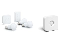 Kit de démarrage Philips Hue Blanc X3 E27 + Pont + Variateur + Détecteur de mouvement Hue Motion Sensor