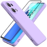 HHUIWIND Coque pour Xiaomi Redmi Note 13 4G (6.67") avec Verre Trempé écran Protecteur,Anti-Scratch Étui Silicone TPU Case Cover pour Xiaomi Redmi Note 13 4G - Violet