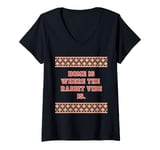 Womens Fun Graphic- Home is where the rabbit vibe is. V-Neck T-Shirt