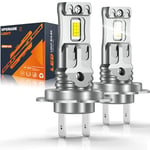 JOSHF Ampoule H7 LED Phare, Anti-erreur CSP 80 W 18000LM +500% 6500K Phare Blanc pour Voitures et Motos, Remplacement Amélioré de l’Ampoule Halogène et Kit Xénon-1: 1 Mini H7, DC12V, 2 Ampoules