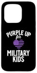 Coque pour iPhone 15 Pro Purple Up pour enfants militaires Army Purple Military Child