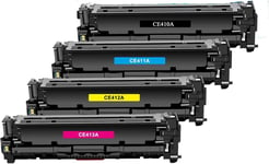 Lot de 4 Cartouches Imprimante Toners de rechange compatibles HP CE410A CE411A CE412A CE413A pour HP Laserjet Pro M351, M375nw, M451, M475