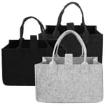 ASelected Lot de 3 Sacs de Courses en Feutre, Gris Clair, Noir et Gris foncé, Utilitaire